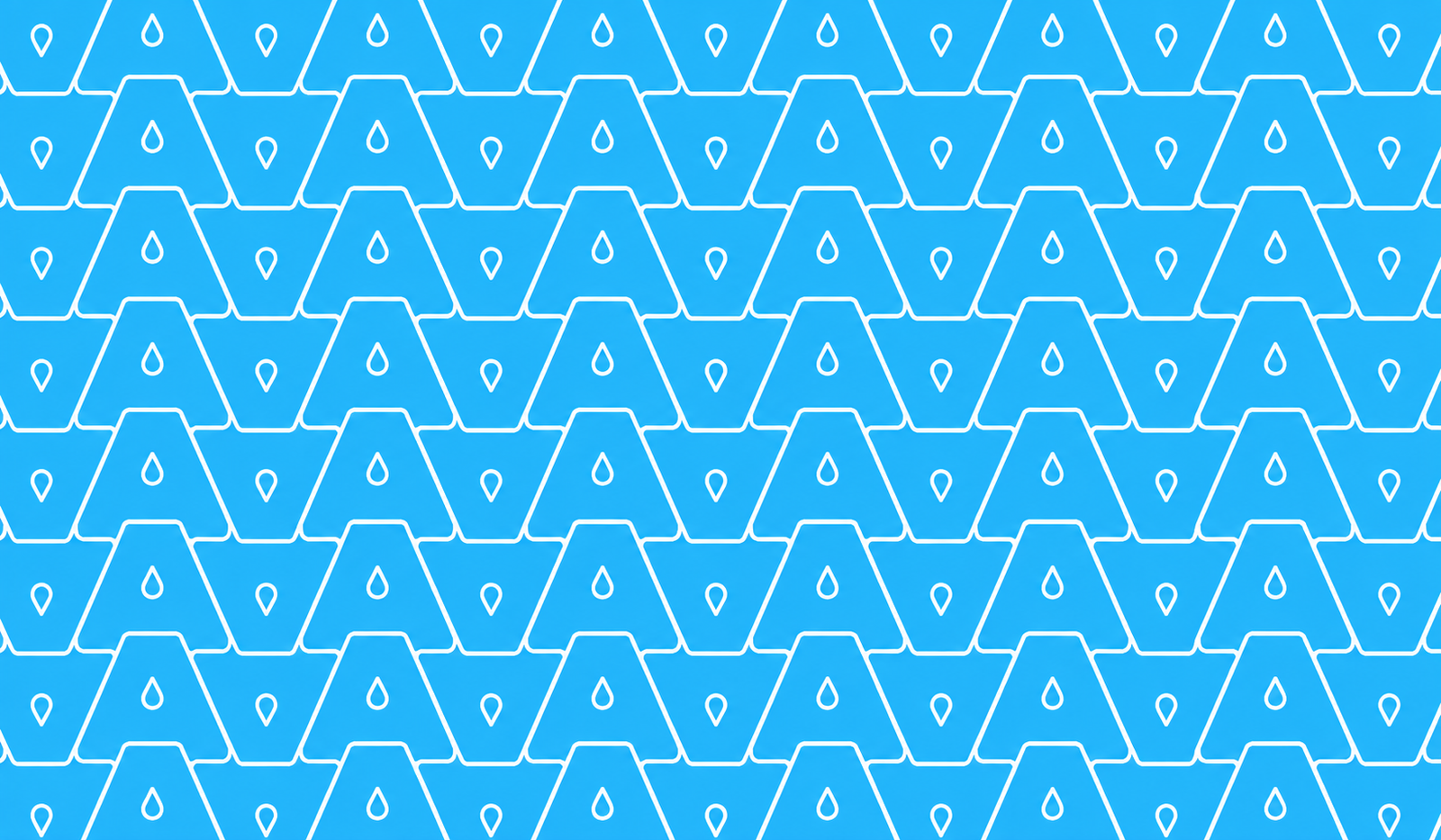 Airus brand pattern — interlocking A and droplet motifs on blue