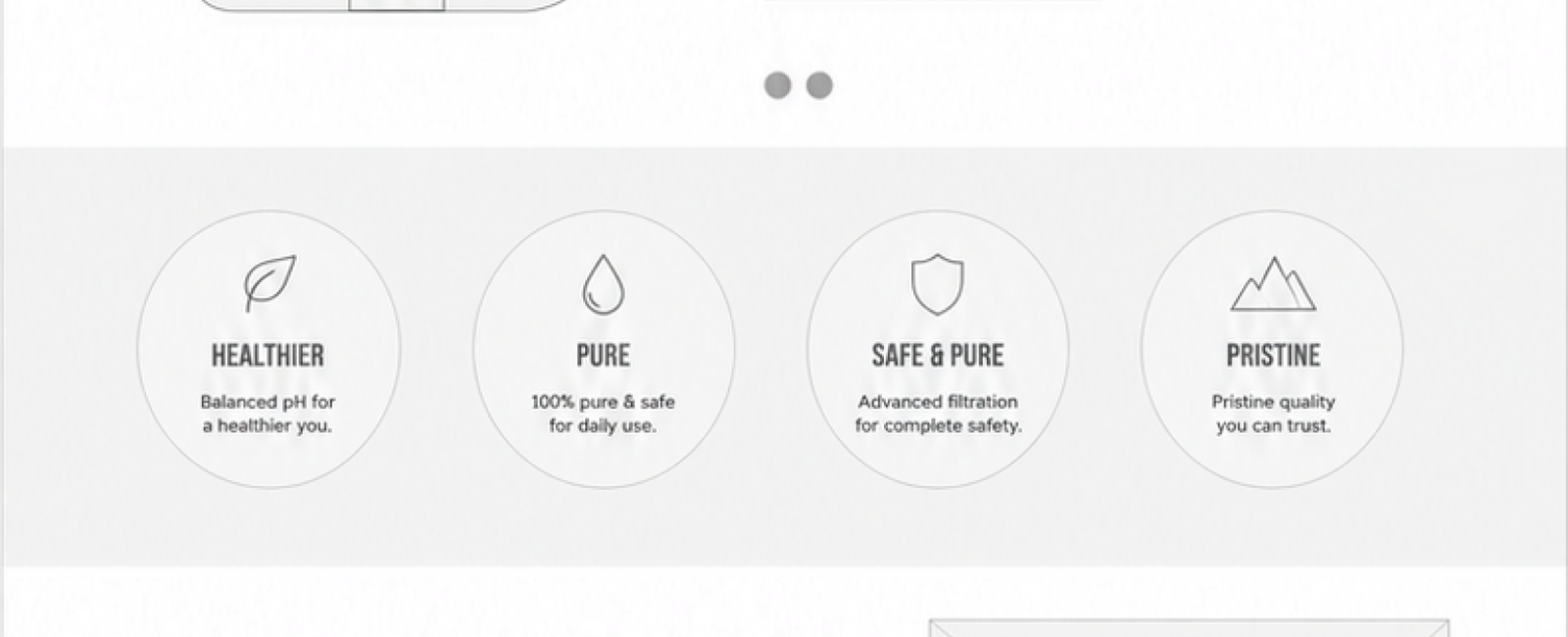 Airus website wireframe — navigation and header blocks