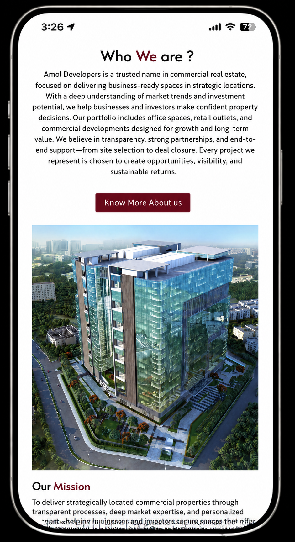 Amol mobile UI — about and stats
