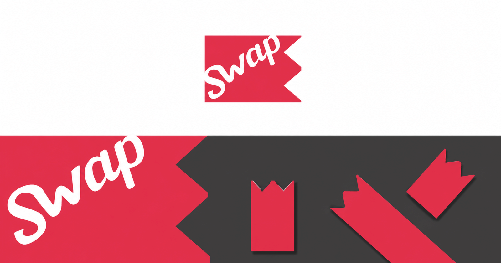 Eswap Swap logo on white with ticket-stub motif