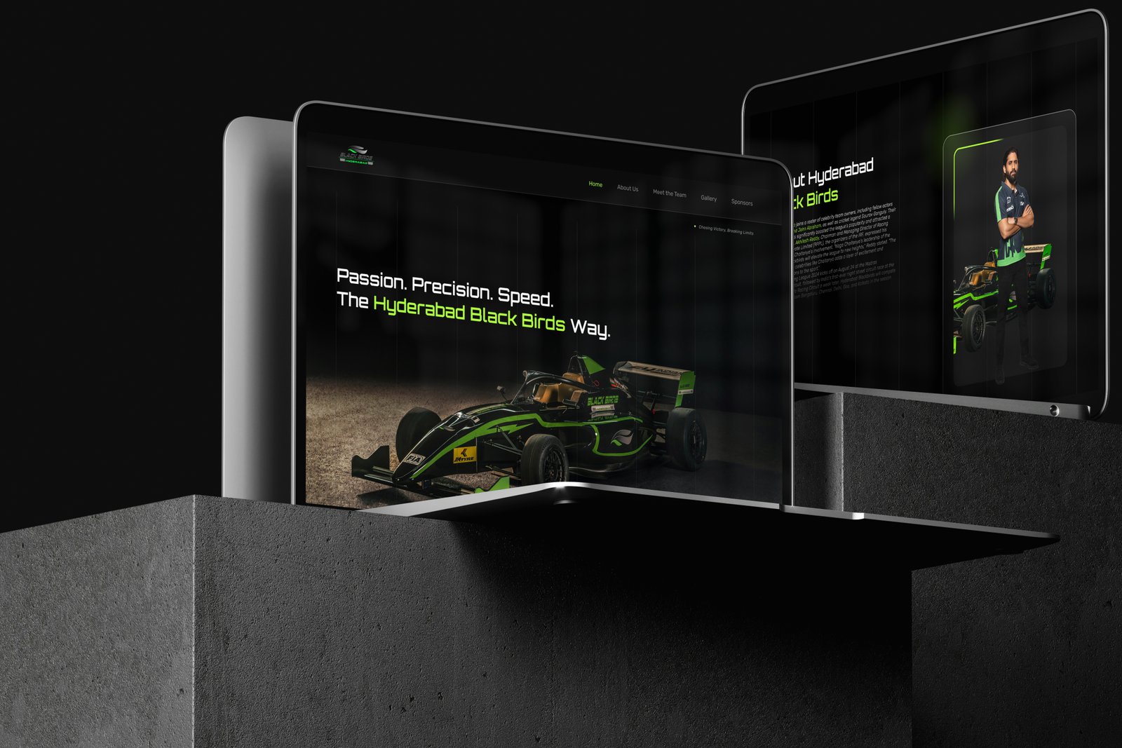 Hyderabad Black Birds website shown on laptop and tablet devices