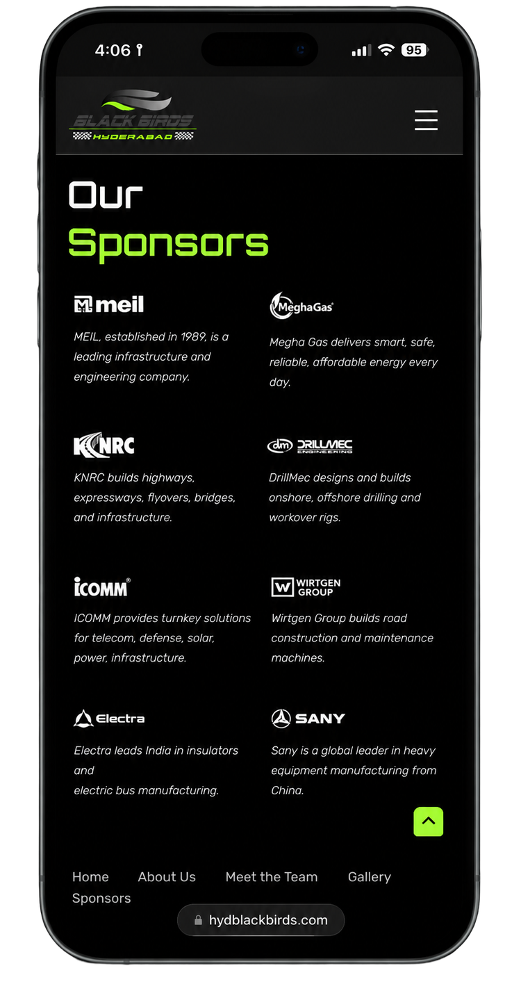 HBB mobile UI — driver profile