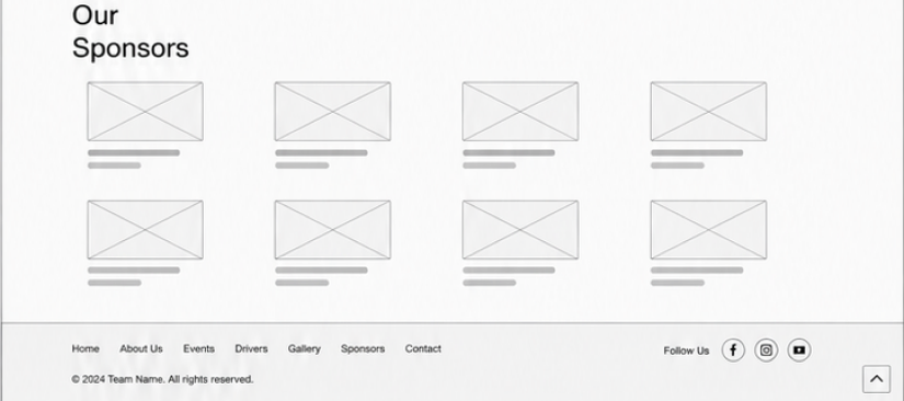 Website wireframe — footer and info section