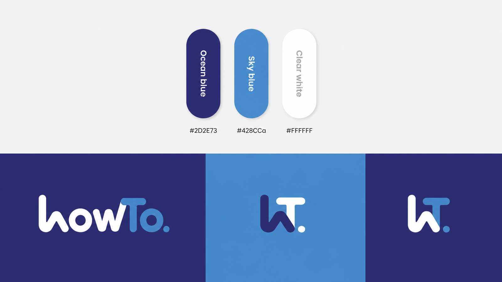 howTo. colour palette — ocean blue, sky blue, and clean white