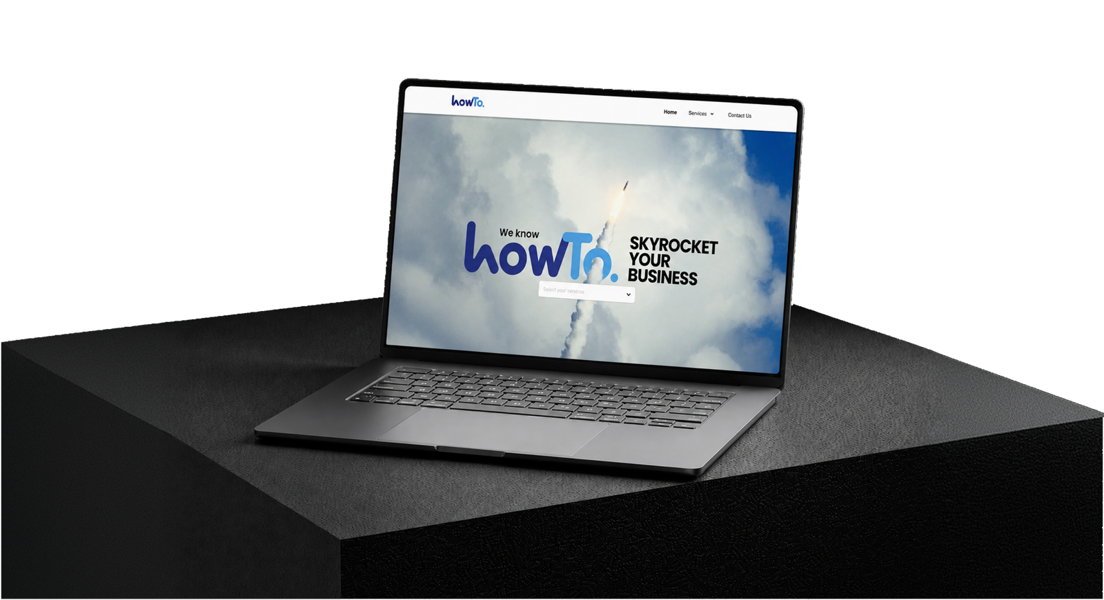 howTo. website shown on a laptop device