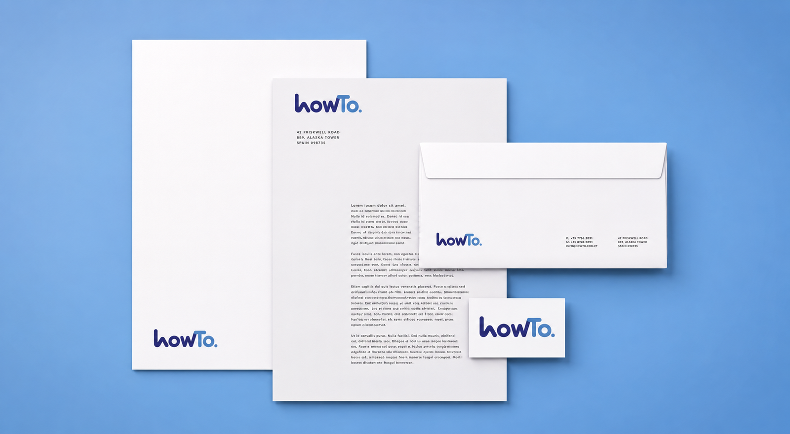 howTo. stationery — letterhead, envelope, and business card