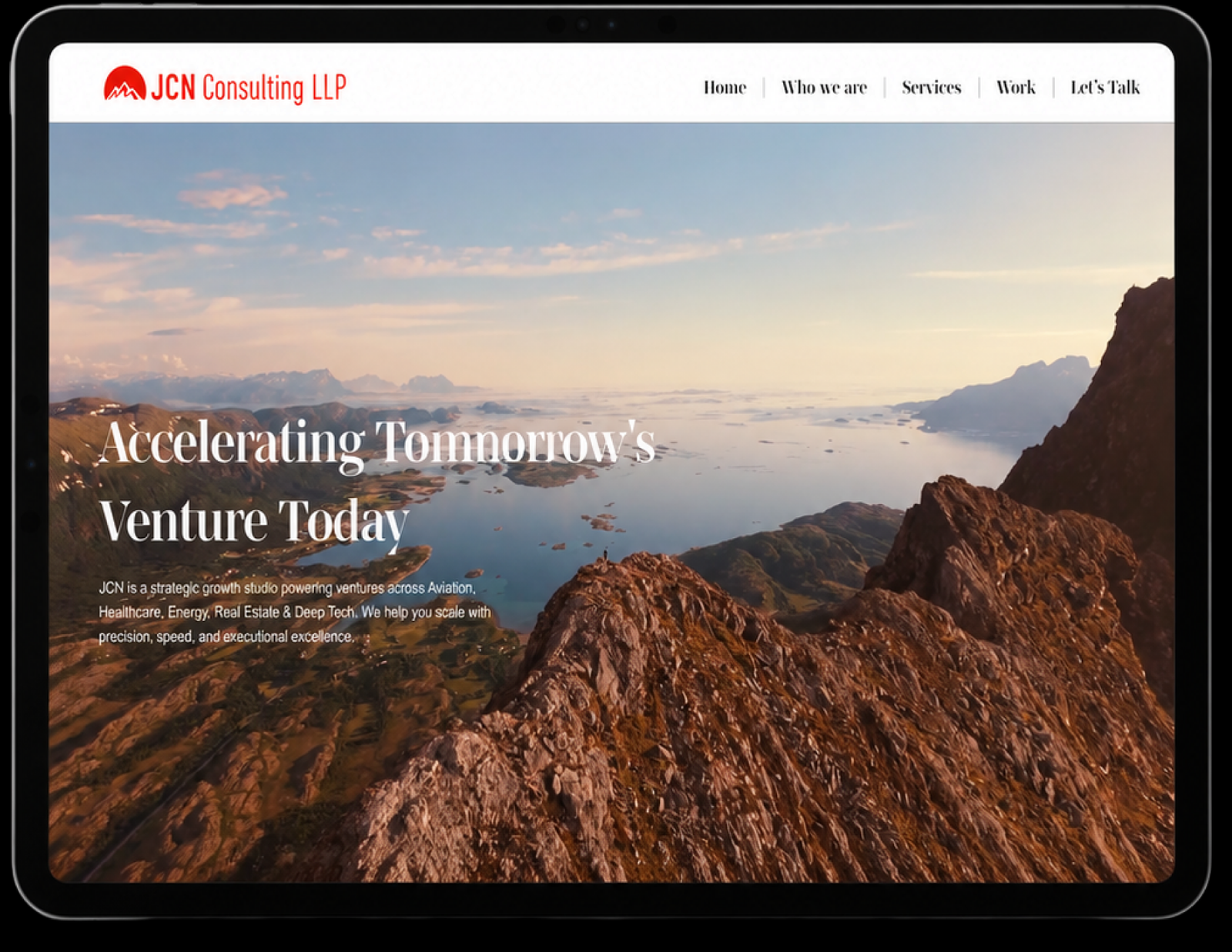 JCN desktop UI — Accelerating Tomorrow's Venture Today