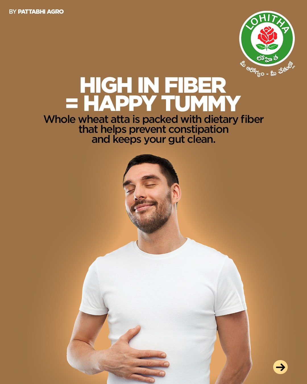 Lohitha Whole Wheat Atta — high in fiber