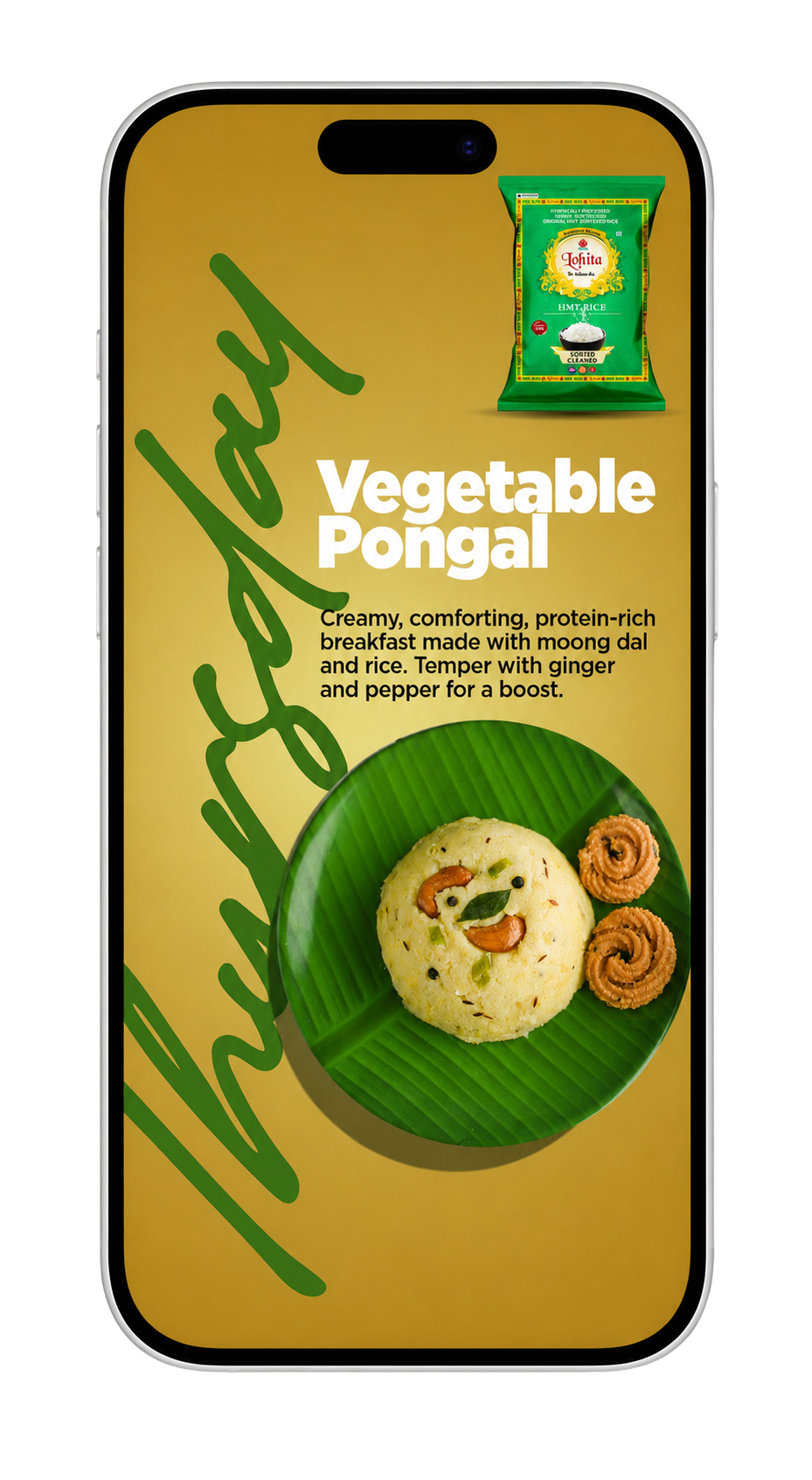 Thursday Vegetable Pongal phone