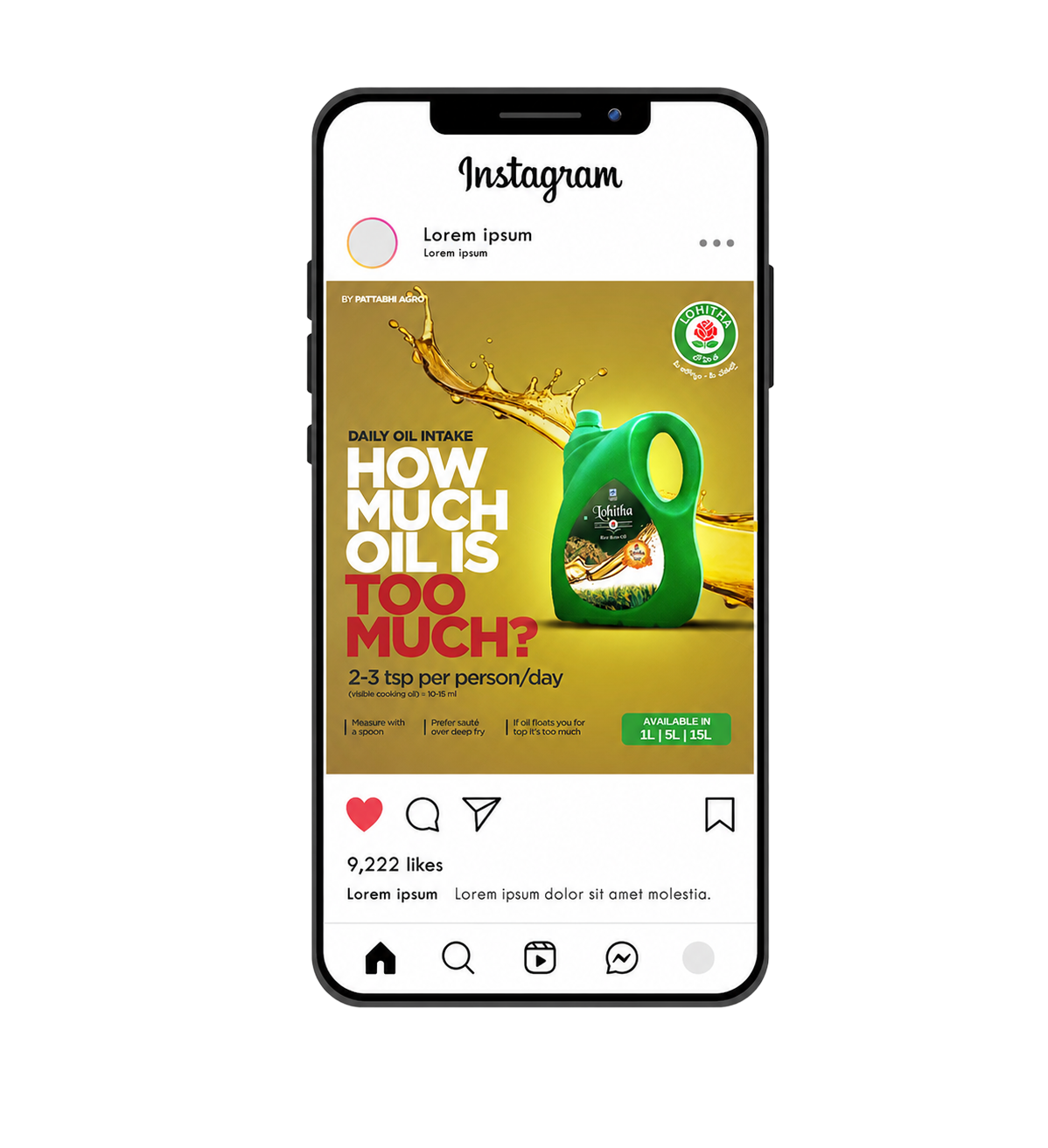 Lohitha Instagram profile on phone