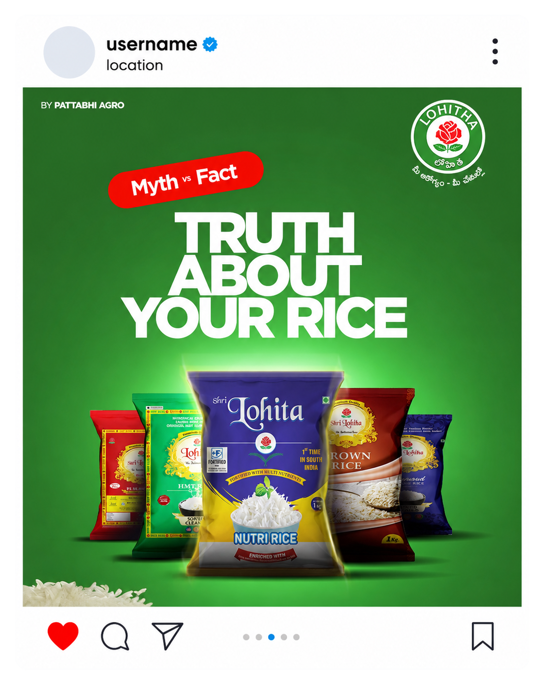 Lohitha Instagram post — Truth About Your Rice