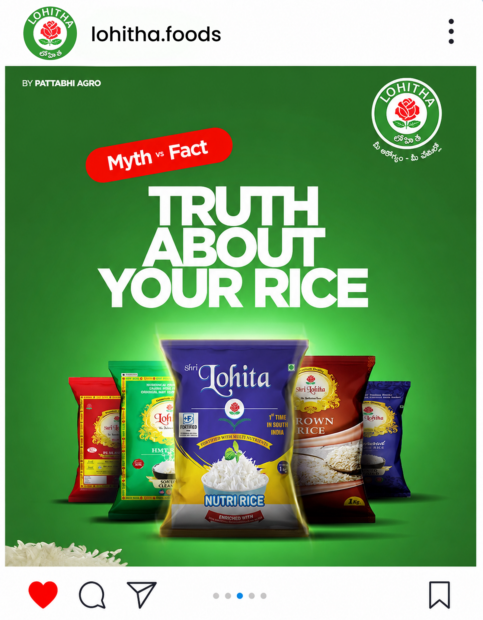Lohitha Instagram post — Truth About Your Rice