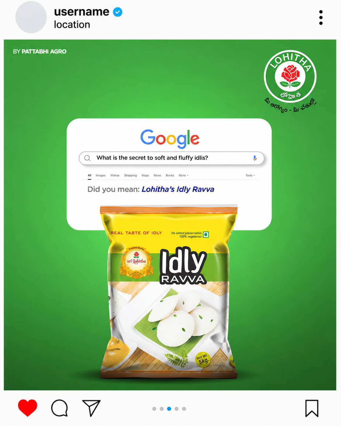 Lohitha social post — soft fluffy idlis tip