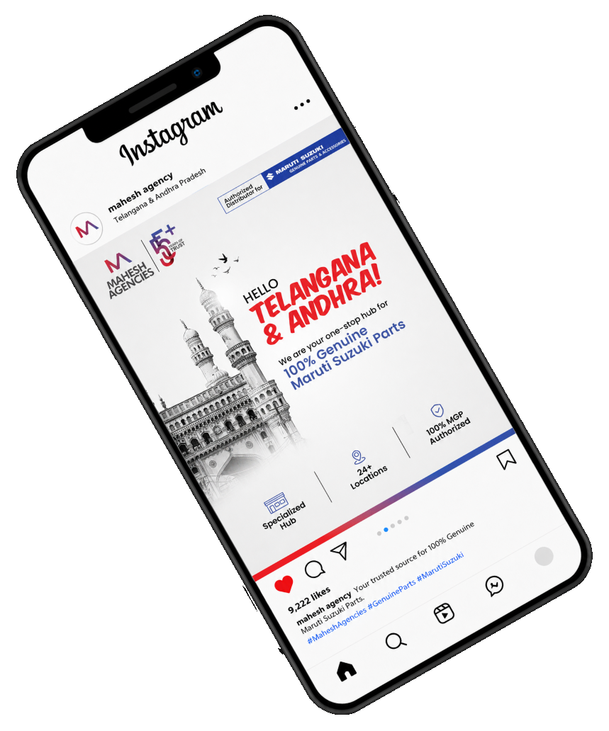 Mahesh Agencies Instagram profile on phone