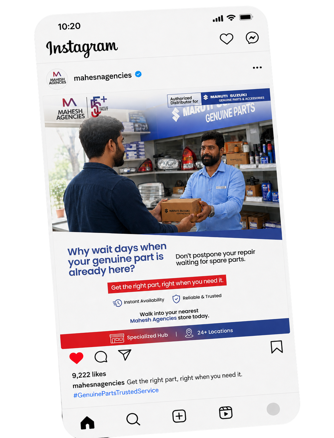 Mahesh Agencies social feed phone — post 2