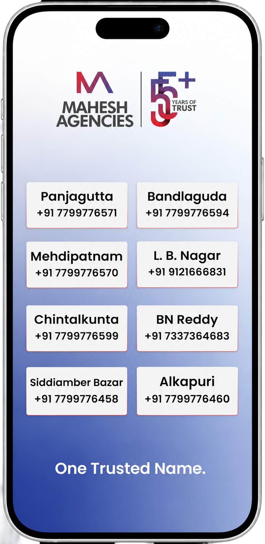Mahesh Agencies phone — login screen