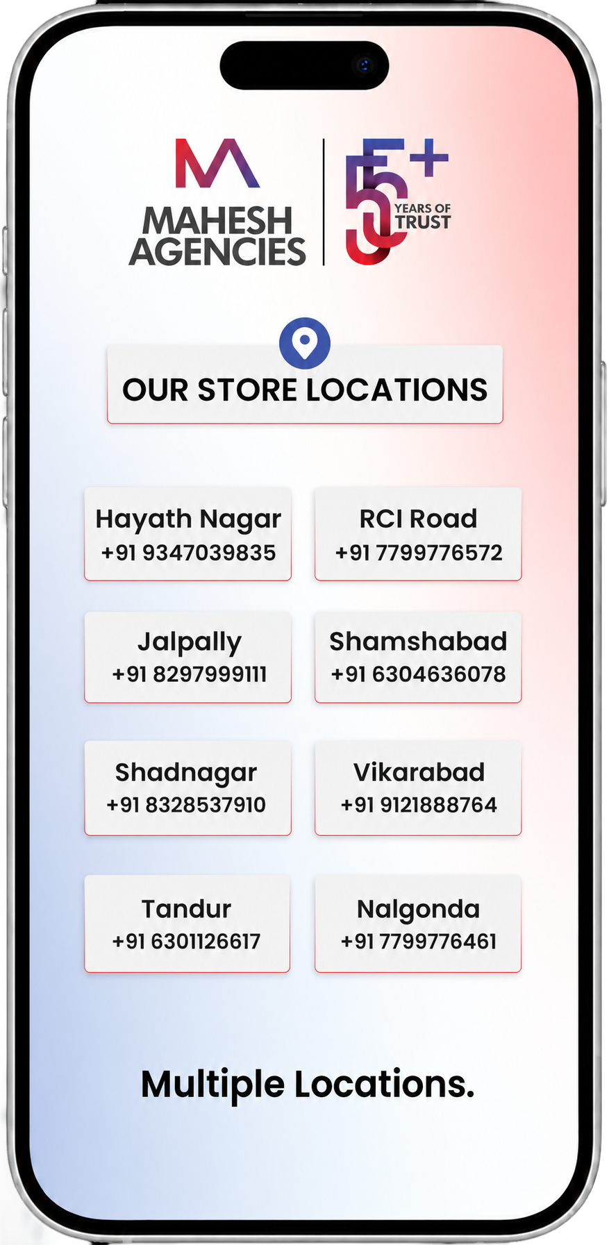 Mahesh Agencies phone — signup screen
