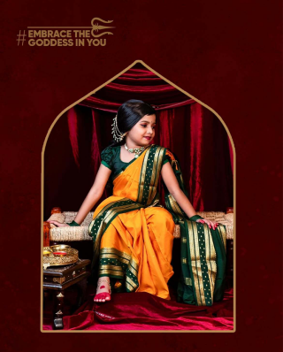 MoHa campaign — girl in yellow and green silk saree