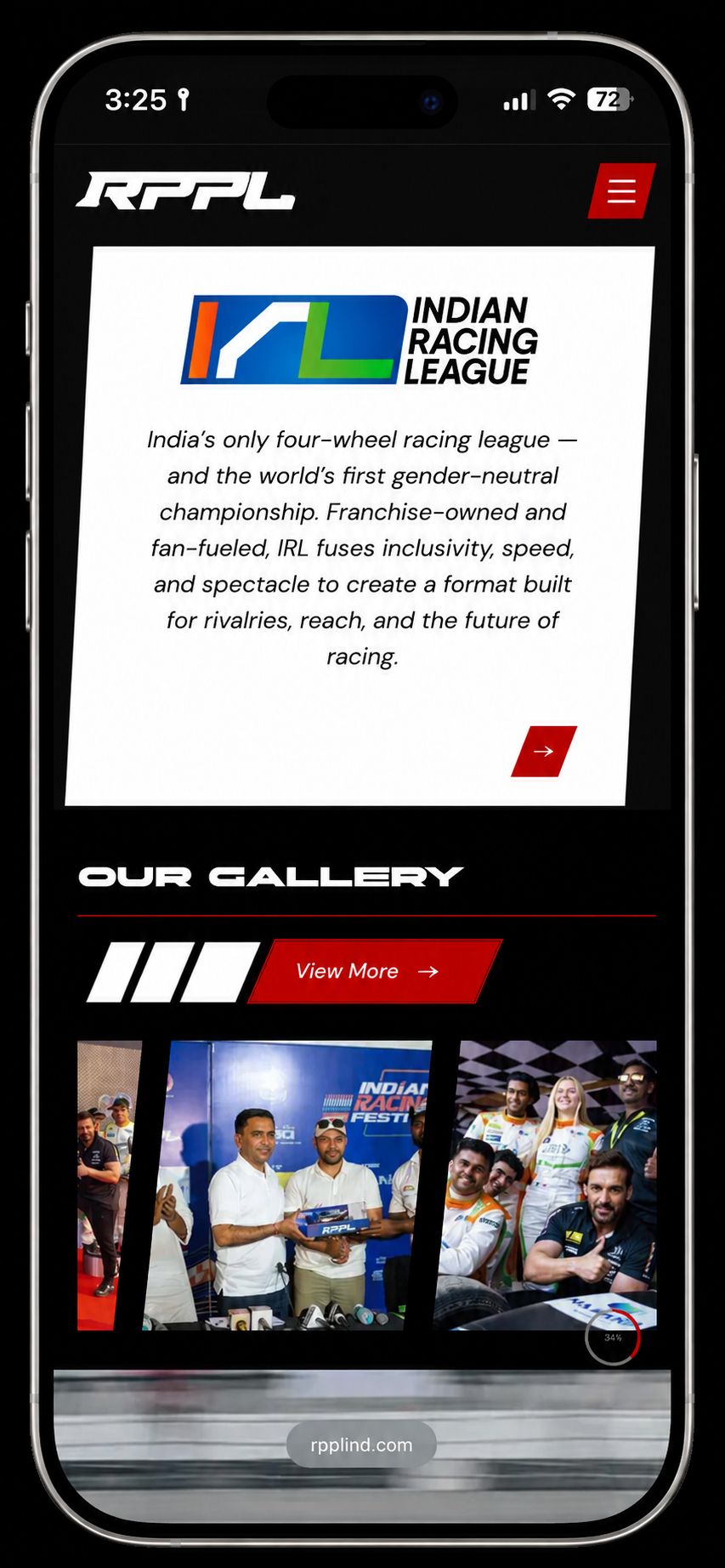RPPL mobile UI — mid-page section