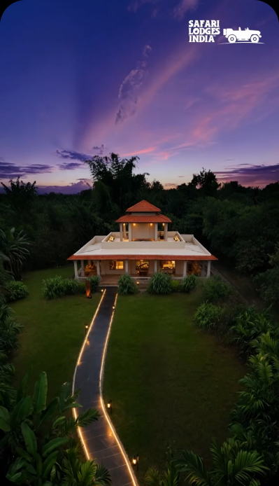 Safari Lodges India Instagram reel — lodge at dusk