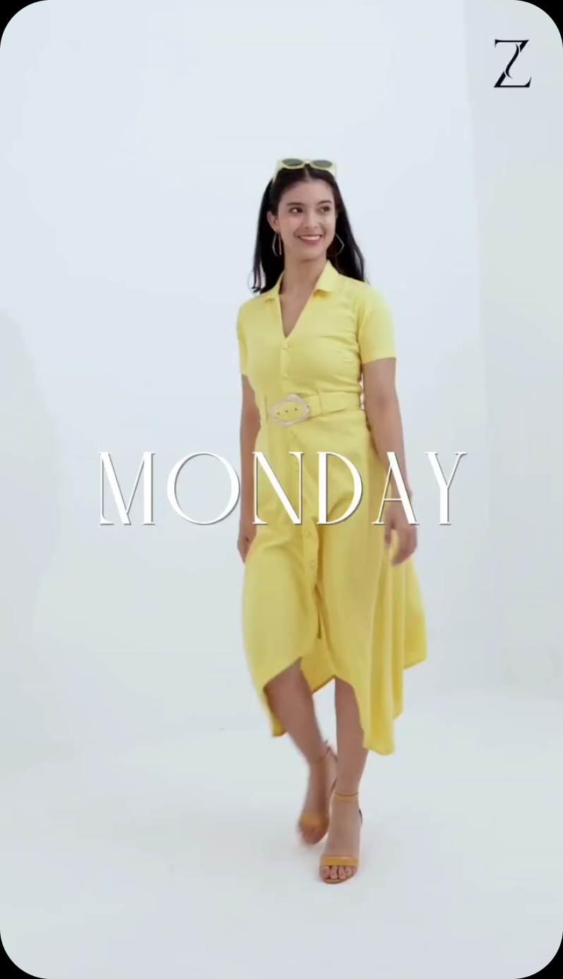 Zykaz Instagram reel — model in blue skirt